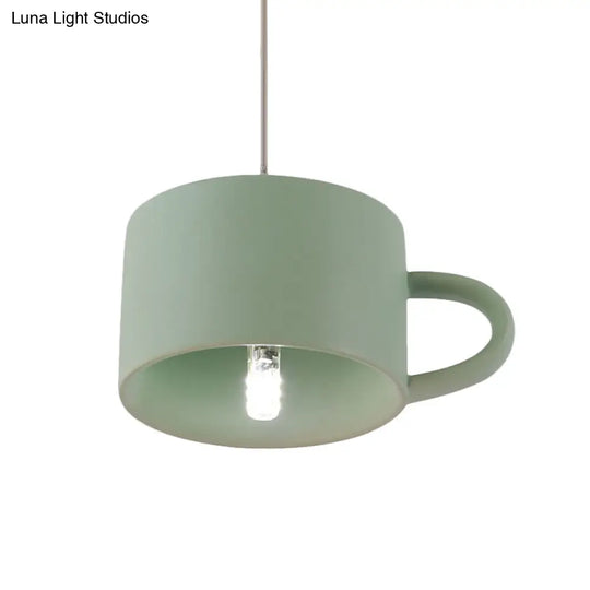 Nordic-Style Green Ceramic Led Pendant Lamp For Modern Restaurants