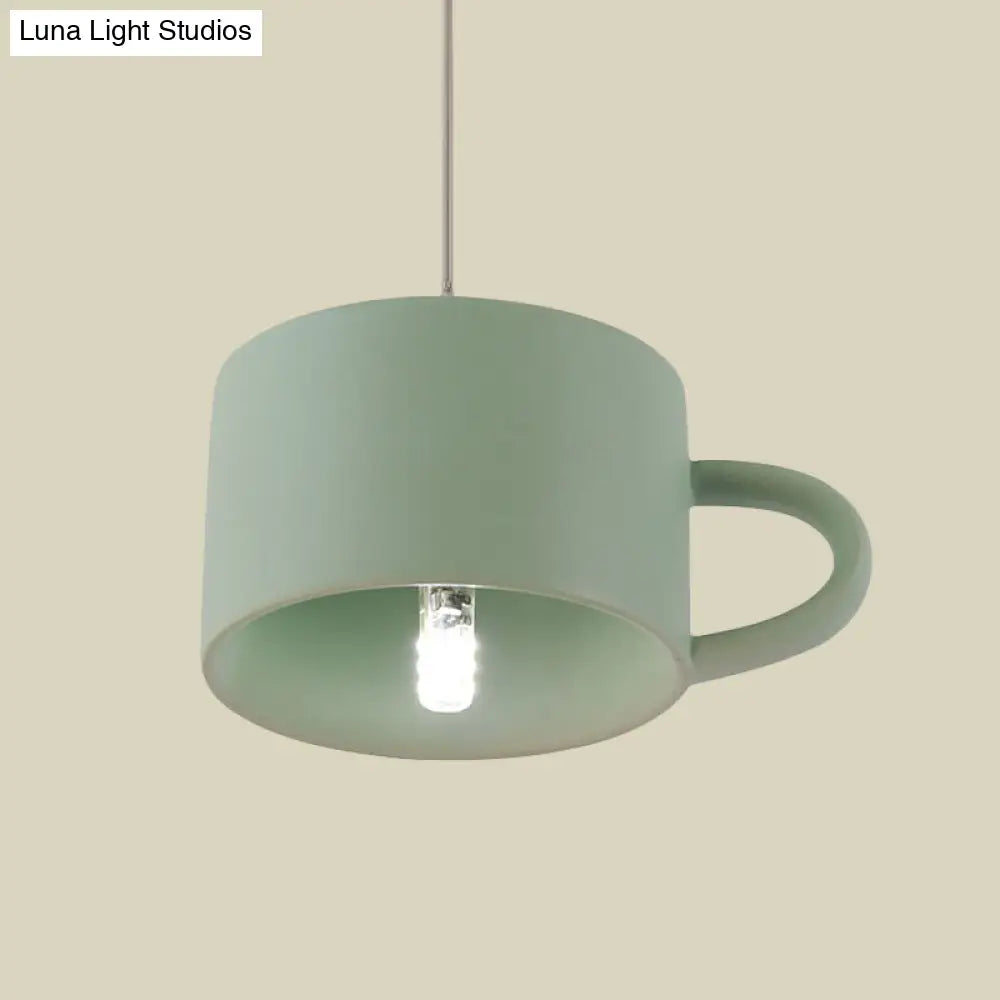 Nordic-Style Green Ceramic Led Pendant Lamp For Modern Restaurants