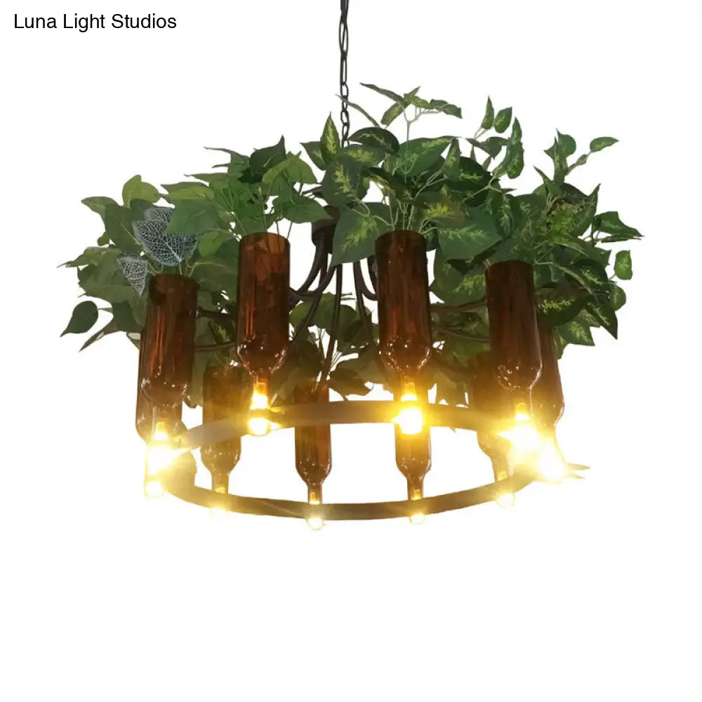 Green Wagon Suspension Light Industrial Metal Chandelier With 10 Heads For Restaurant Lighting And