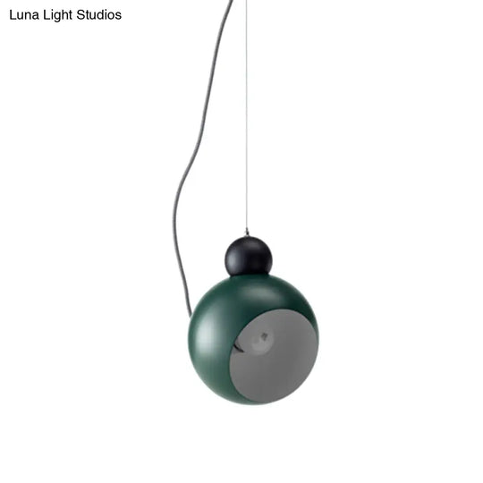 Stylish Nordic Metal Pendant Lamp - 1 Light Ceiling Lighting In Green/White For Living Room Green