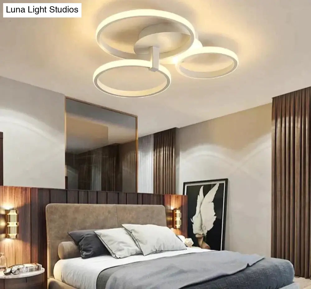 Grey Color Round Led Pendant Lights For Bedroom Home Modern Lamp Fixtures Lustre Plafonnier Dimmable