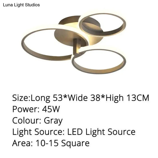 Grey Color Round Led Pendant Lights For Bedroom Home Modern Lamp Fixtures Lustre Plafonnier Dimmable