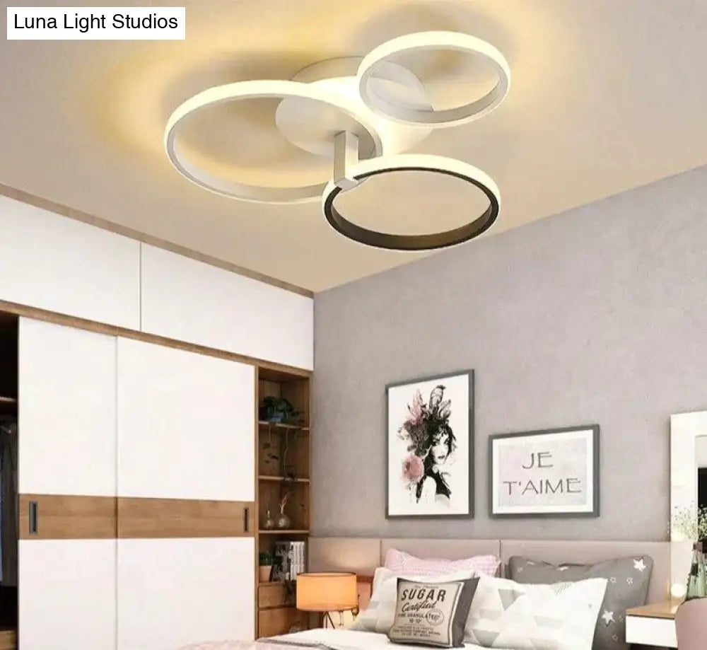 Grey Color Round Led Pendant Lights For Bedroom Home Modern Lamp Fixtures Lustre Plafonnier Dimmable