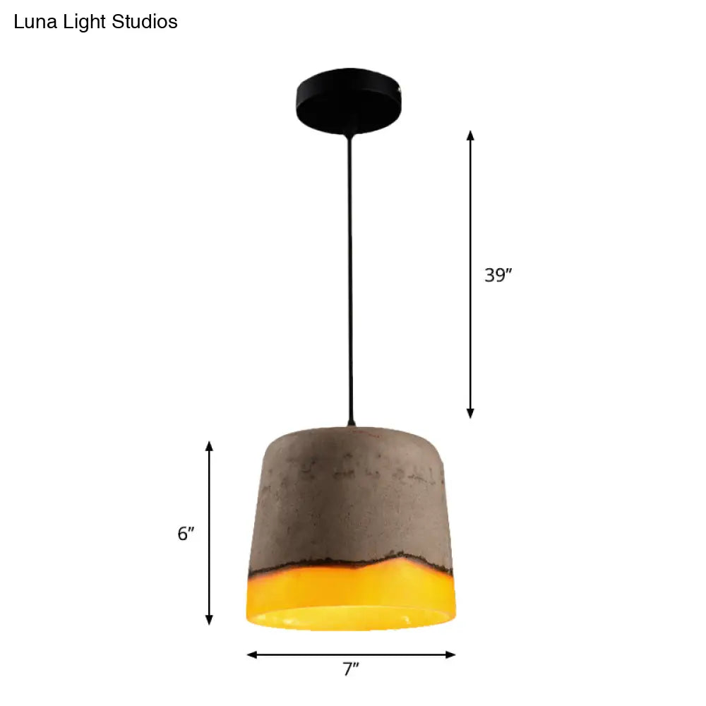 Grey Industrial Cement And Resin Pendant Lamp With 1 Head - Perfect For Restaurants!