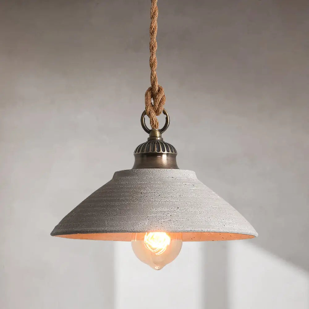 Grey Minimalist Hanging Pendant Light For Dining Room Ceiling / A