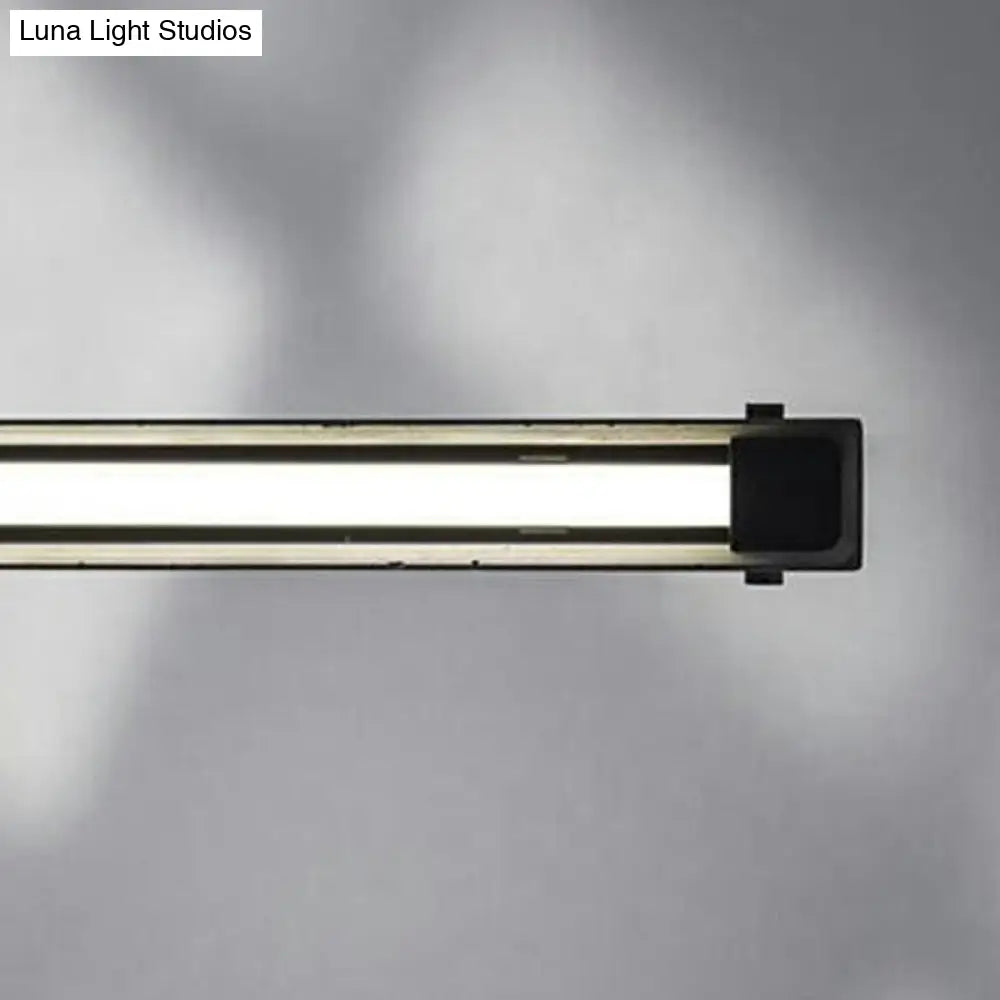 Sleek Grey Rectangular Suspension Lighting: Simplicity 1-Head Cement Ceiling Light For Office