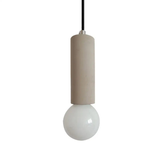 Grey Tubular Pendulum Light - Simplicity 1-Light Bedside Pendant With Open Bulb Design