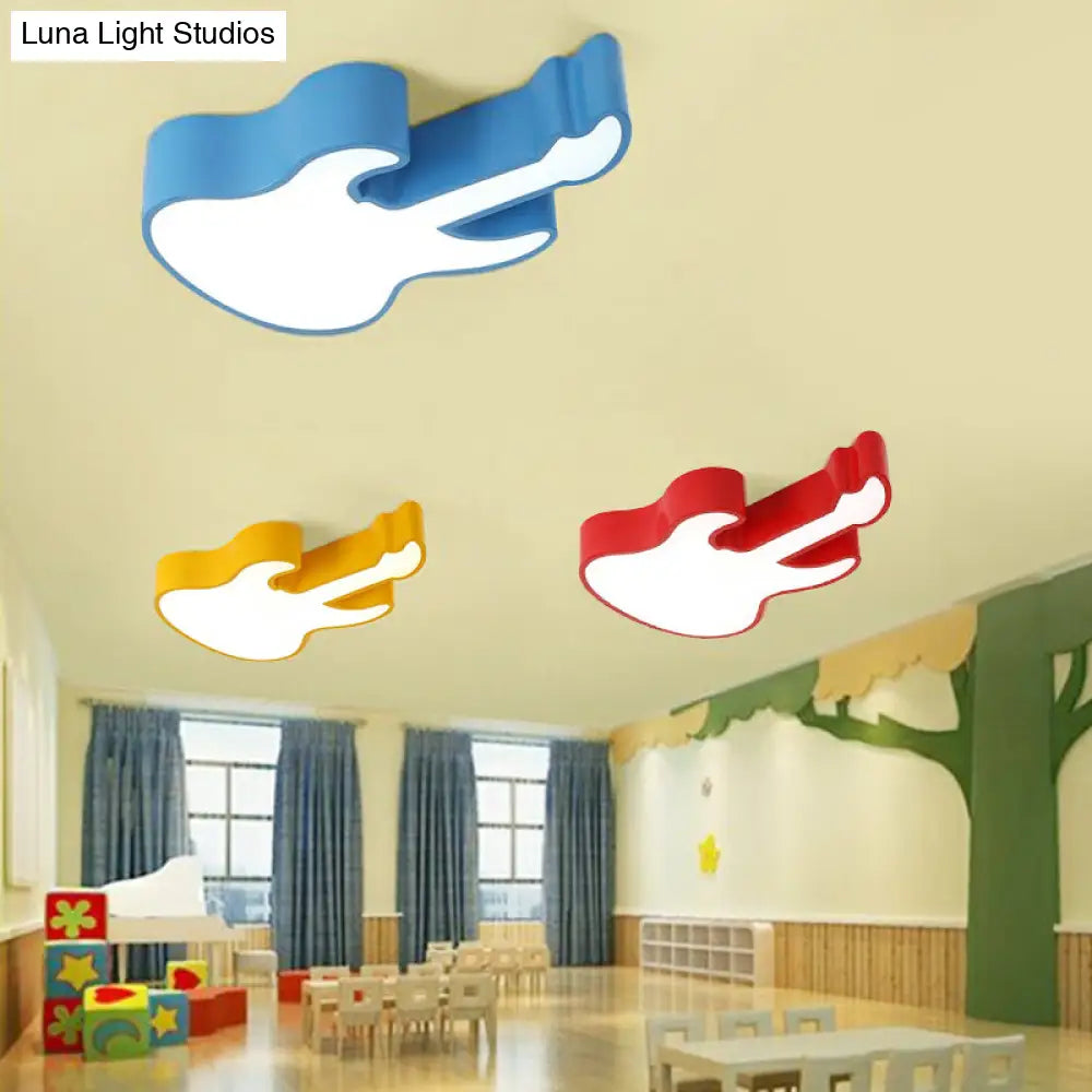 Guitar Baby Led Ceiling Light For Kids’ Bedroom - Acrylic Mount Fixture