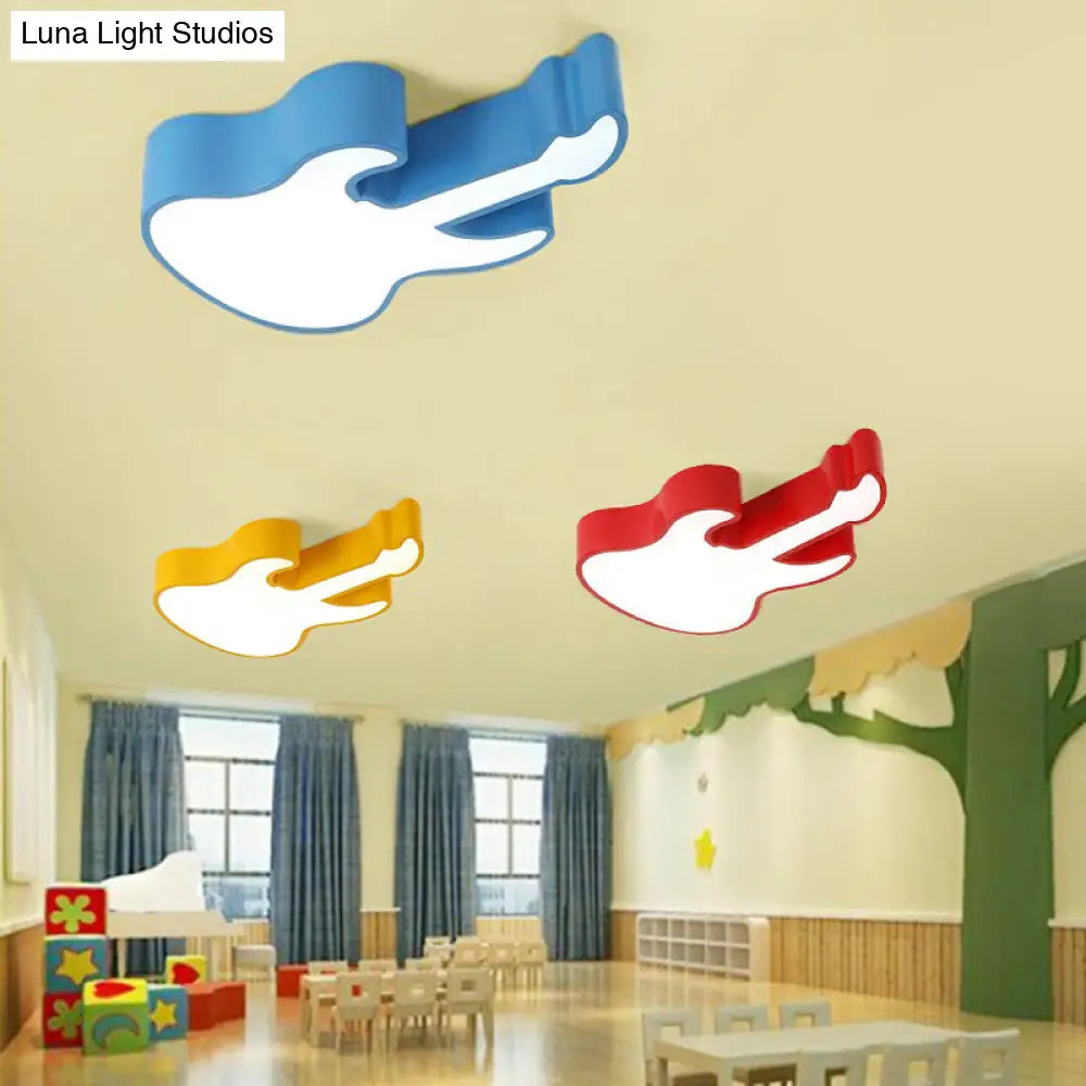 Guitar Baby Led Ceiling Light For Kids Bedroom - Acrylic Mount Fixture
