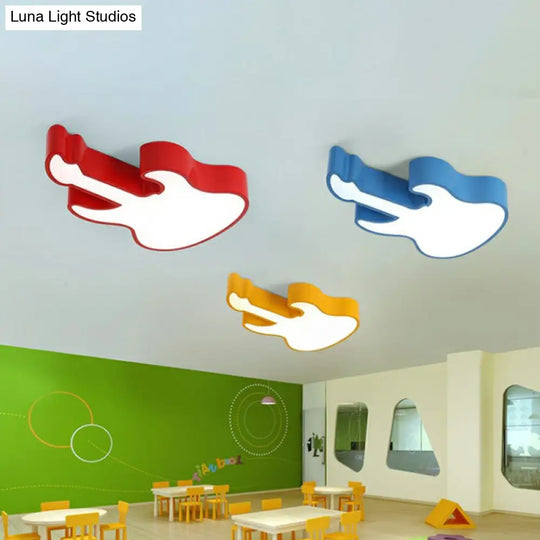 Guitar Baby Led Ceiling Light For Kids Bedroom - Acrylic Mount Fixture