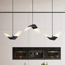 Gull-Shaped Cluster Pendant: Acrylic Decorative 3-Light Ceiling Light For Restaurants Black