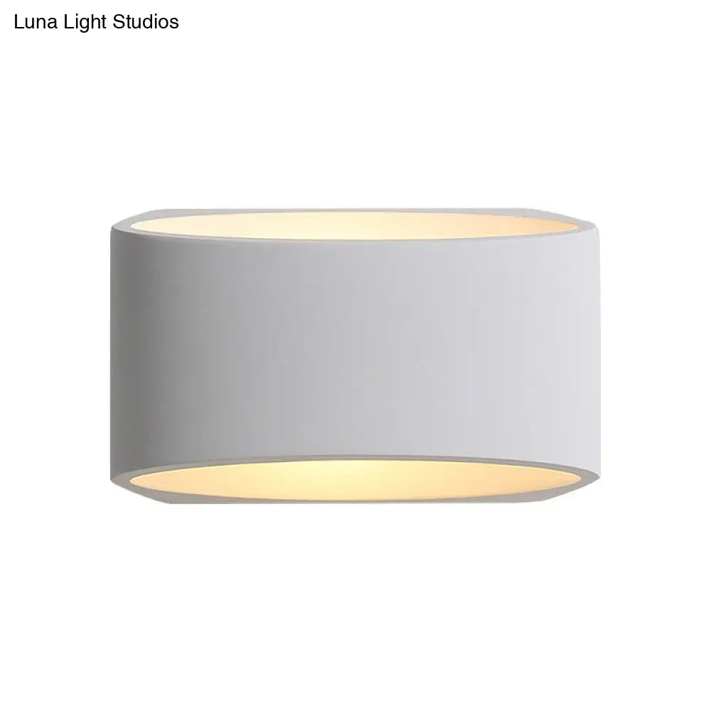 Gypsum Led Wall Sconce - Minimalist 1-Head White Lamp Fixture