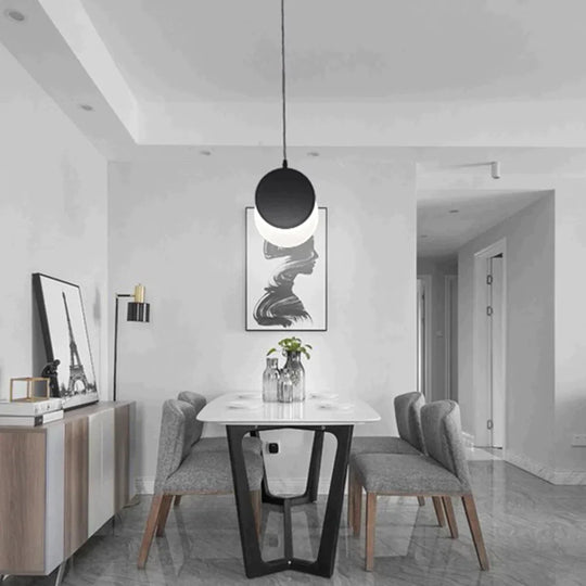 Half Moon Led Pendant Light Creative Design Aisle Living Room Bedside Dinner Decro Led Fixtures