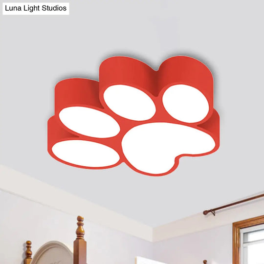 Hallway Home Paw Led Flushmount Ceiling Light - Acrylic Kids’ Lovely Design