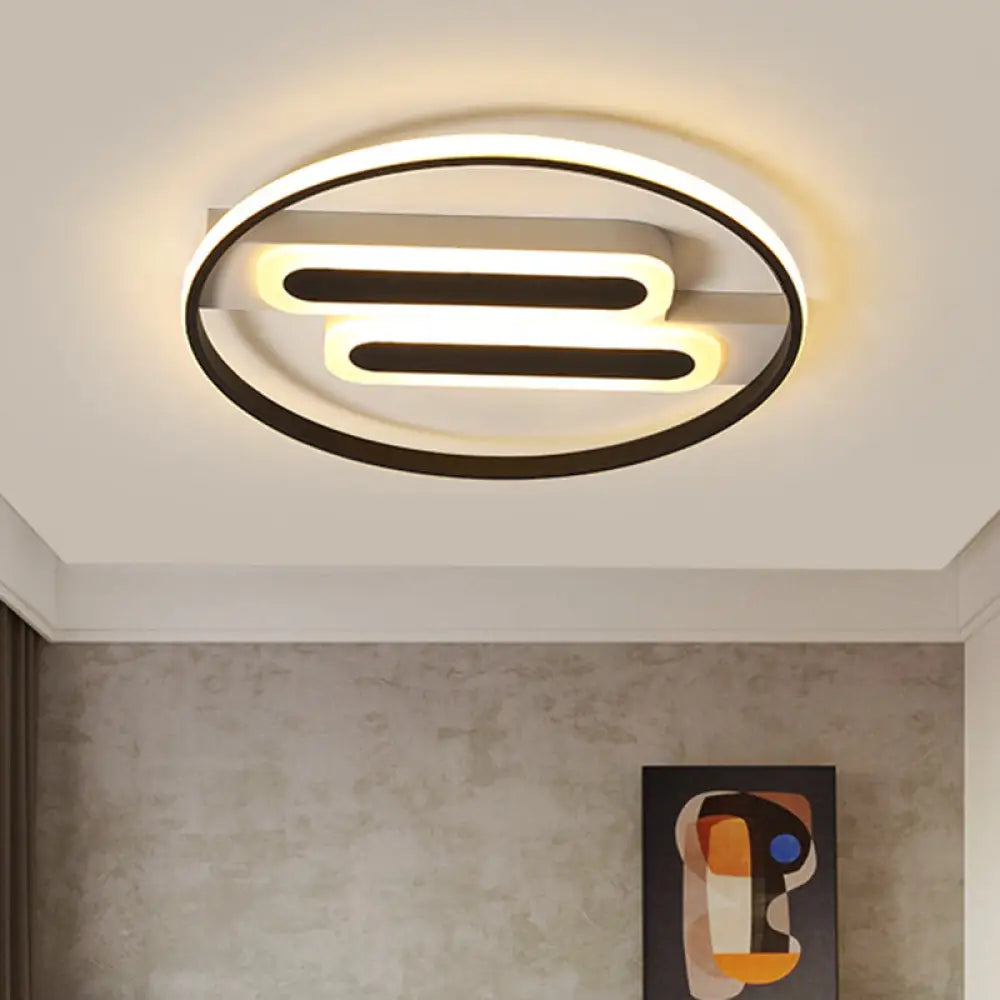 Halo Bedroom Ceiling Led Flush - Mount Light Fixture - 16’ And 19.5’ Dia Double Rectangle