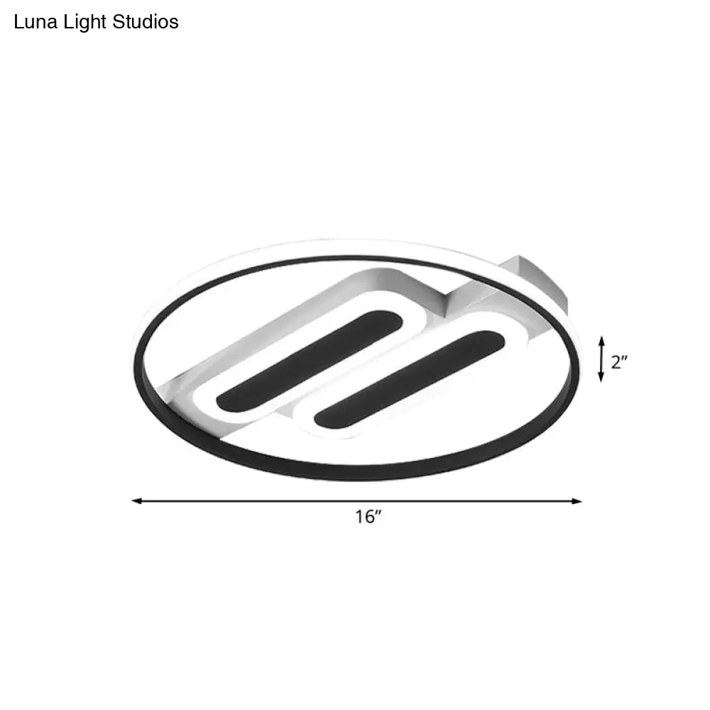 Halo Bedroom Ceiling Led Flush - Mount Light Fixture - 16’ And 19.5’ Dia Double Rectangle