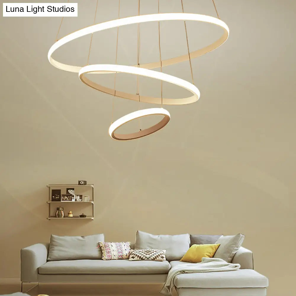 Halo Hanging Acrylic Led Chandelier Pendant Light - Minimalist & Elegant For Restaurants