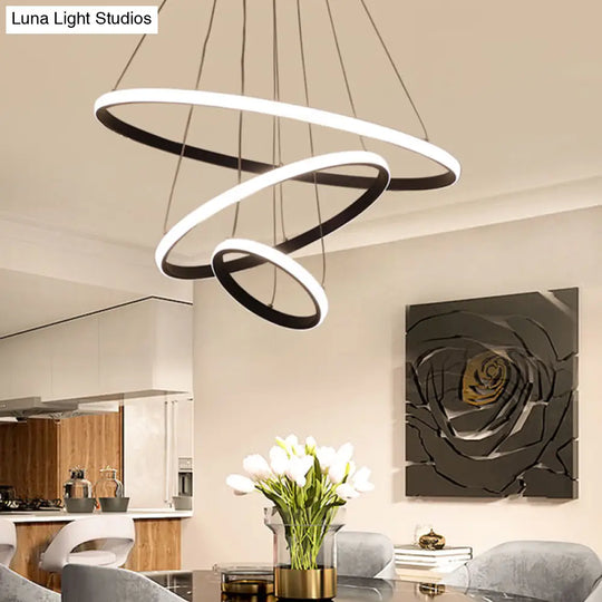 Halo Hanging Acrylic Led Chandelier Pendant Light - Minimalist & Elegant For Restaurants