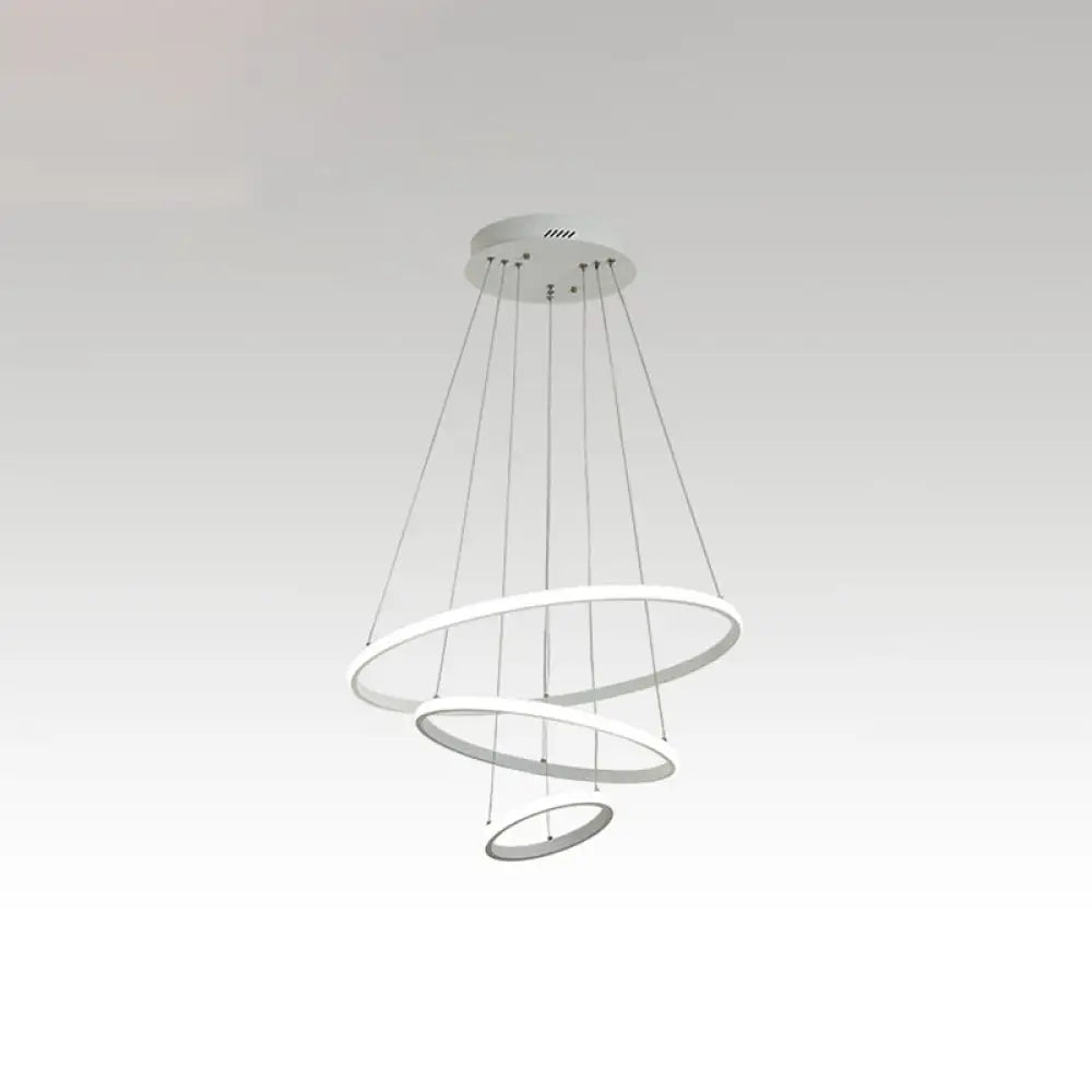 Halo Hanging Acrylic Led Chandelier Pendant Light - Minimalist & Elegant For Restaurants White /