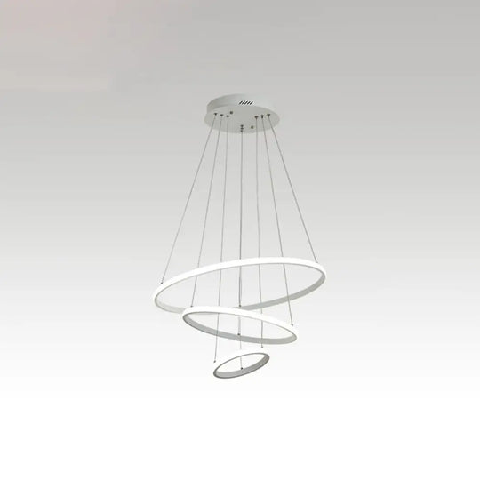 Halo Hanging Acrylic Led Chandelier Pendant Light - Minimalist & Elegant For Restaurants White /