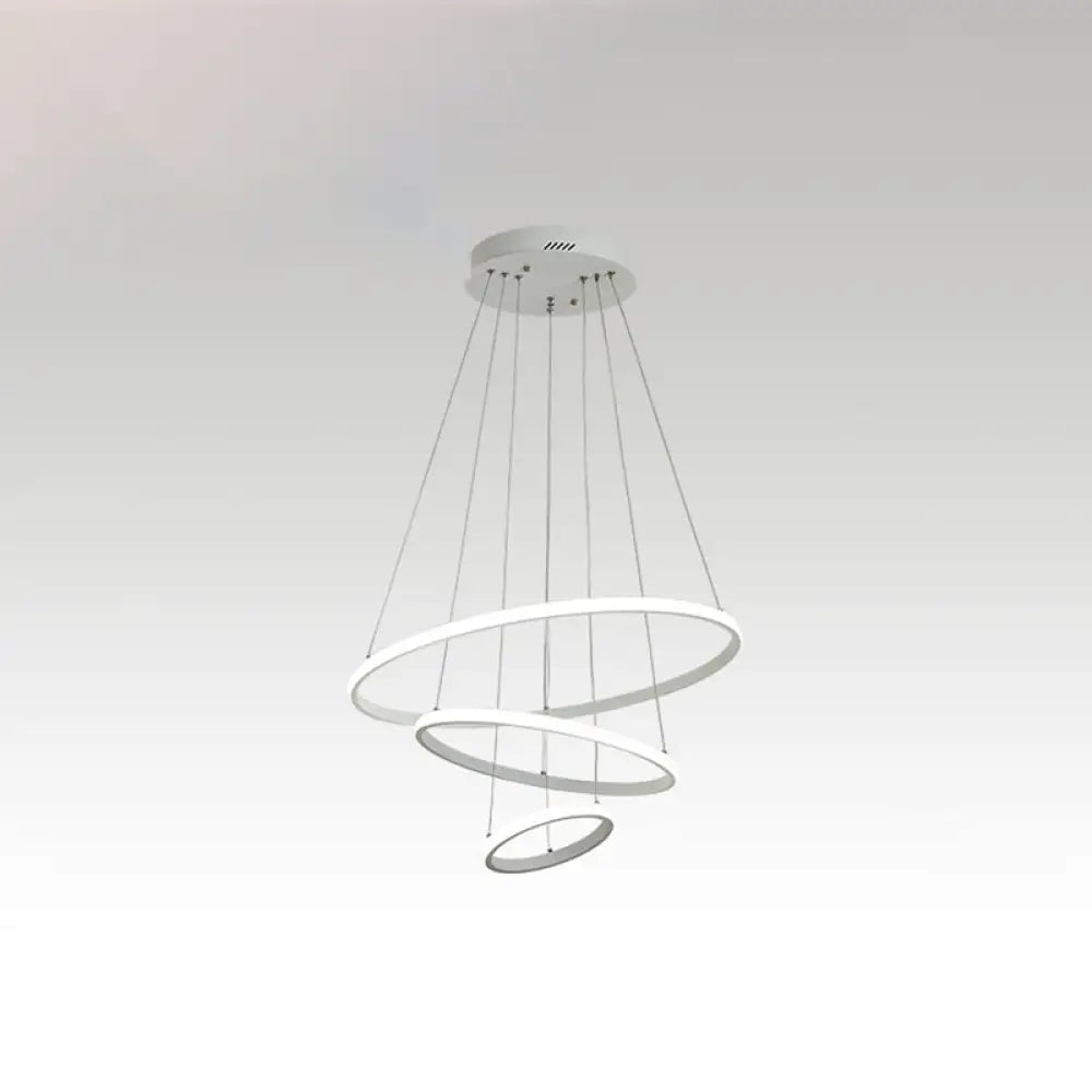 Halo Hanging Acrylic Led Chandelier Pendant Light - Minimalist & Elegant For Restaurants White /