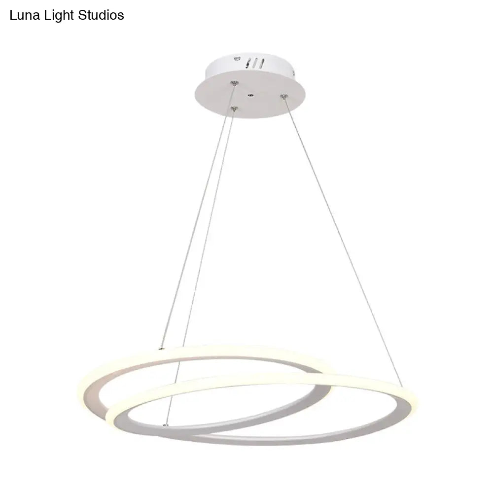 Halo Ring Chandelier: Minimal Led Acrylic Light Suspension Lamp For Dining Table