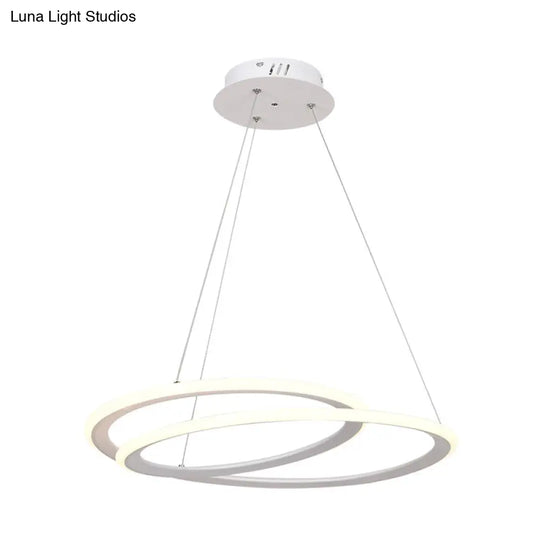 Halo Ring Chandelier: Minimal Led Acrylic Light Suspension Lamp For Dining Table