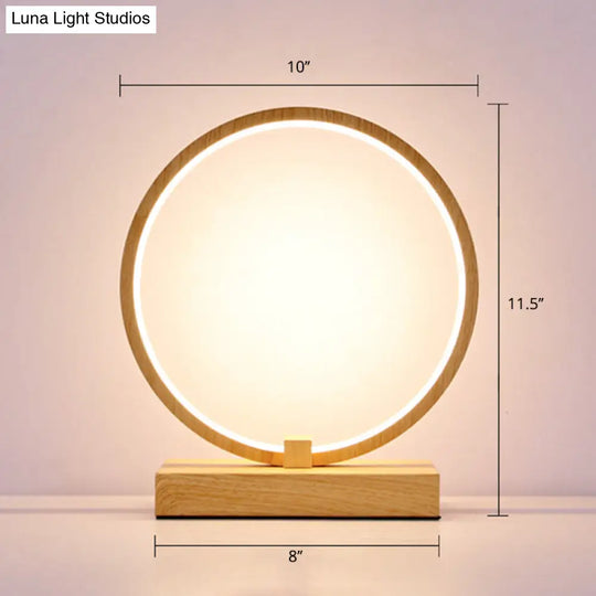 Halo Ring Led Nightstand Lamp Stylish Table Light For Bedroom