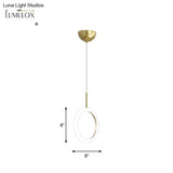 Halo Ring Restaurant Down Pendant Light In Gold Warm/White Lighting