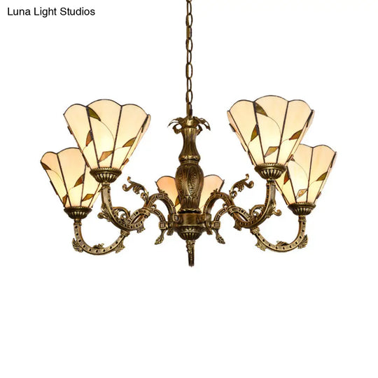 Classic Hand Cut Glass Beige Pendant Chandelier With Scalloped Edge

Note: Its Important To Include