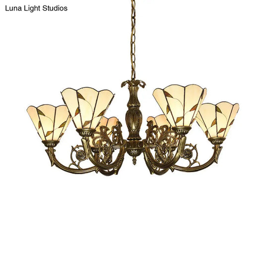 Classic Hand Cut Glass Beige Pendant Chandelier With Scalloped Edge

Note: Its Important To Include