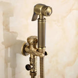 Hand Held Bidet Sprayer Douche Toilet Kit Antique Brass Shattaf Shower Head Gold Copper Valve Set Jet Toilet Bidet