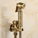 Hand Held Bidet Sprayer Douche Toilet Kit Antique Brass Shattaf Shower Head Gold Copper Valve Set Jet Toilet Bidet