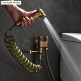 Hand Held Bidet Sprayer Douche Toilet Kit Antique Bronze Shattaf Shower Head Brass Valve Set Jet Bidet Faucet Garden