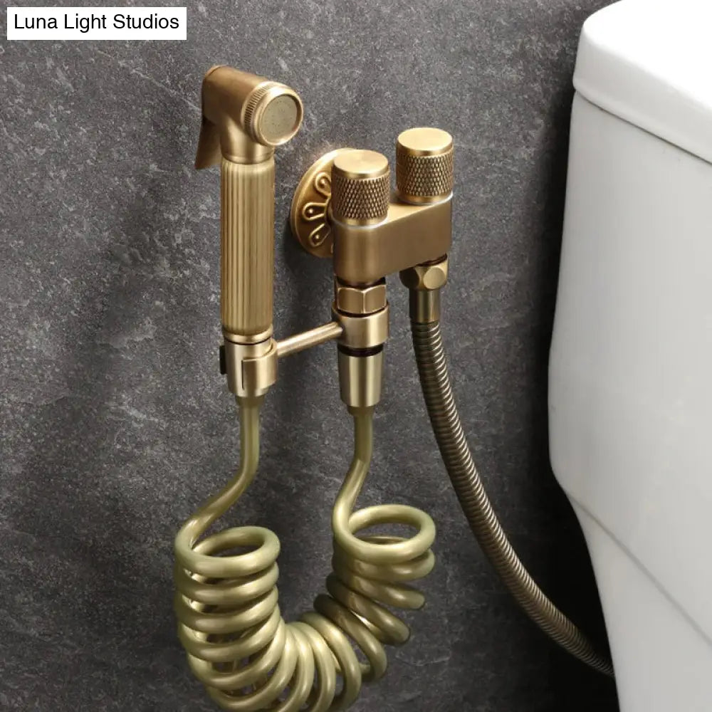 Hand Held Bidet Sprayer Douche Toilet Kit Antique Bronze Shattaf Shower Head Brass Valve Set Jet Bidet Faucet Garden