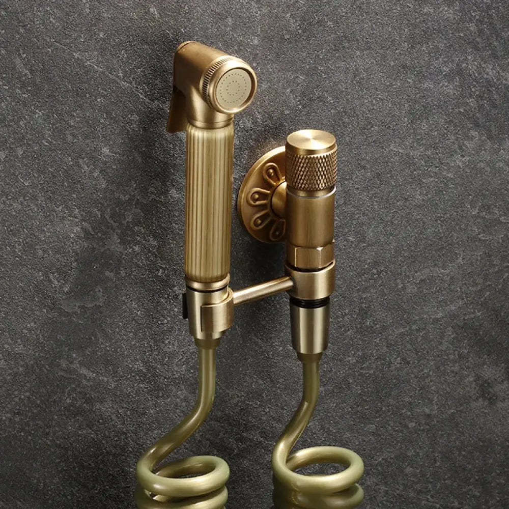 Hand Held Bidet Sprayer Douche Toilet Kit Antique Bronze Shattaf Shower Head Brass Valve Set Jet Bidet Faucet Garden
