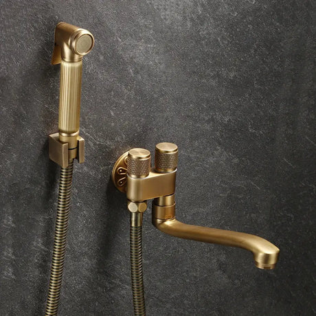 Hand Held Bidet Sprayer Douche Toilet Kit Antique Bronze Shattaf Shower Head Brass Valve Set Jet Bidet Faucet Garden