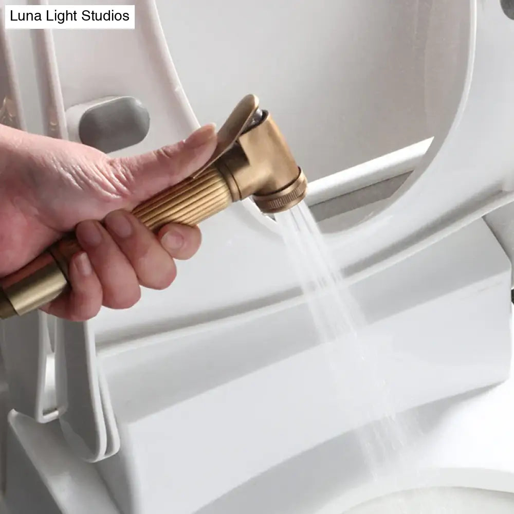 Hand Held Bidet Sprayer Douche Toilet Kit Antique Bronze Shattaf Shower Head Copper Valve Set Jet Bidet Faucets Set