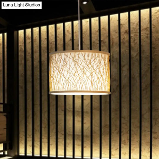 Hand-Woven Bamboo Pendant Light For Restaurants - Japanese Style