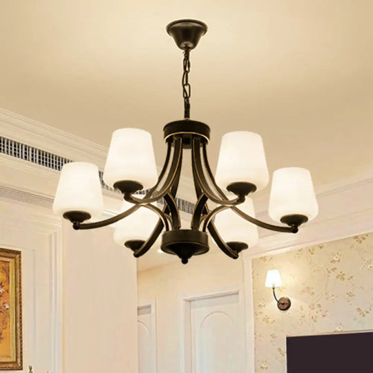 Handblown Glass Black Bud Chandelier Light Fixture For Traditional Ceiling Lighting 6 /