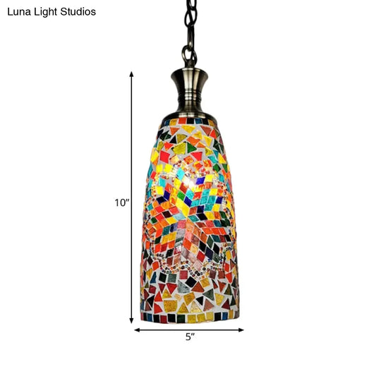 Handcrafted Art Glass Multi-Colored Ceiling Light Pendant Fixture