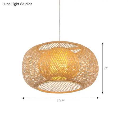 Handcrafted Bamboo Hanging Lamp - Flaxen Asia Pendant Light For Restaurants