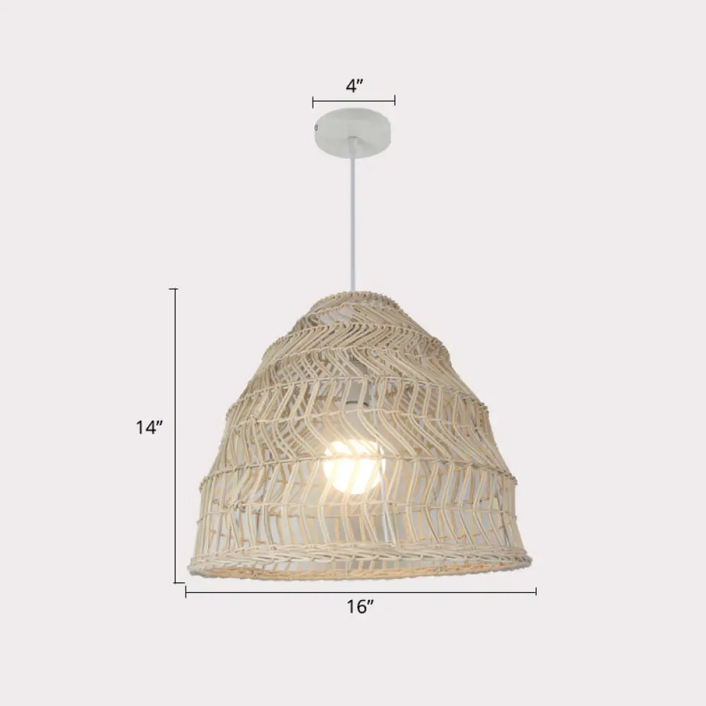 Handcrafted Rattan Suspension Light - Simplicity Wood Pendant Fixture For Restaurants / A