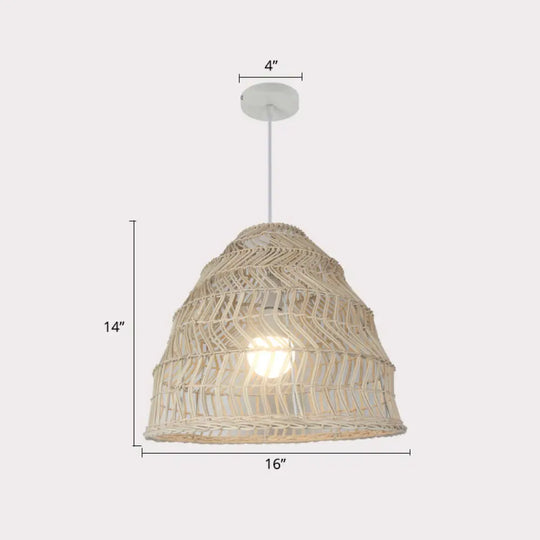 Handcrafted Rattan Suspension Light - Simplicity Wood Pendant Fixture For Restaurants / A