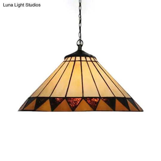 Handcrafted Tiffany-Style Suspension Lamp With Fish Tail And Gem Design In Beige