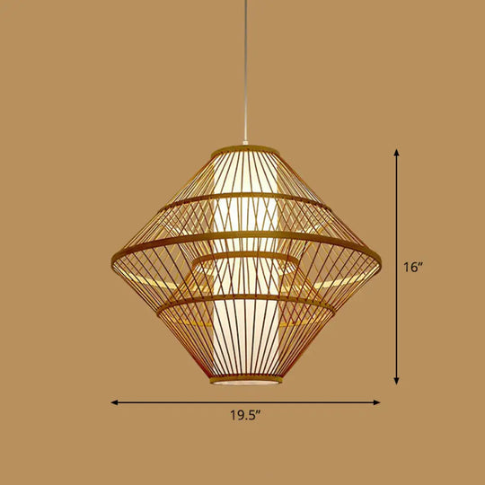 Handmade Bamboo Pendant Light - Modern Single Style For Restaurant Ceiling Wood / L