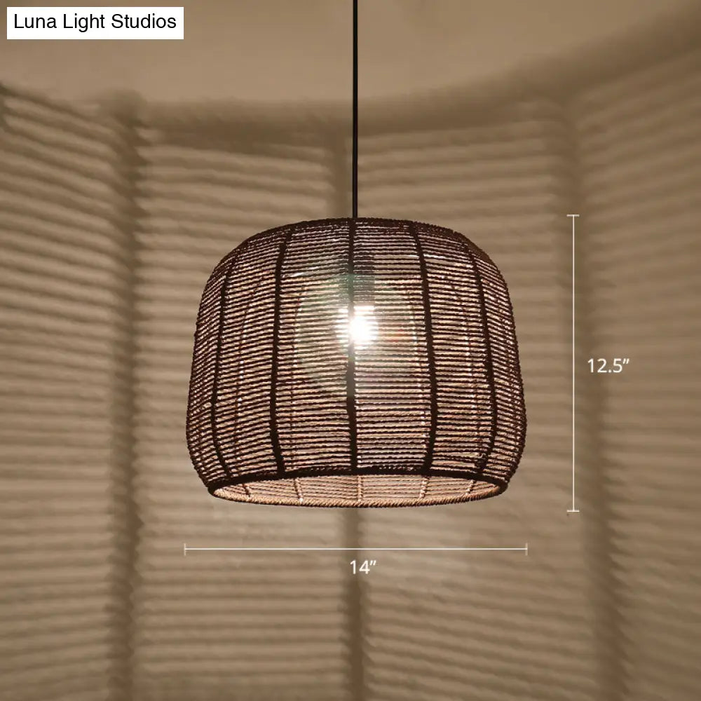 Handmade Hemp Rope Pendant Light For Restaurants