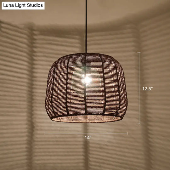 Handmade Hemp Rope Pendant Light For Restaurants