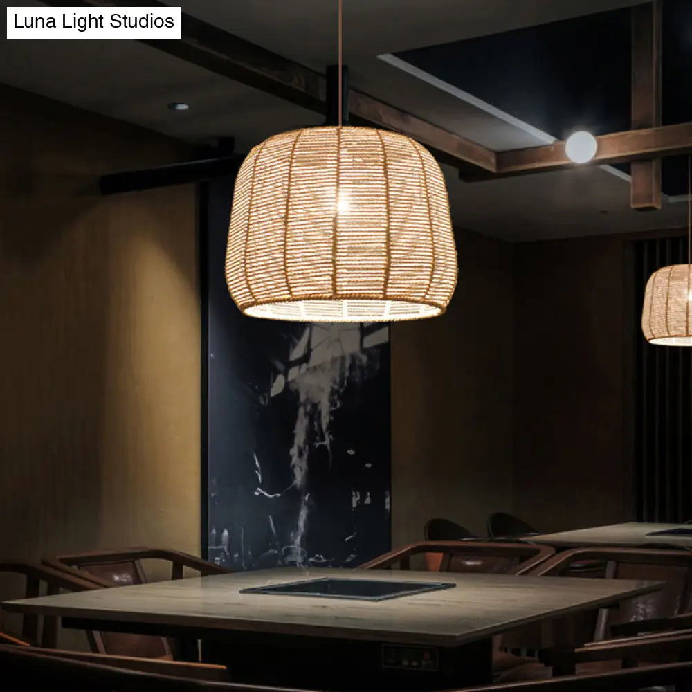 Handmade Hemp Rope Pendant Light For Restaurants