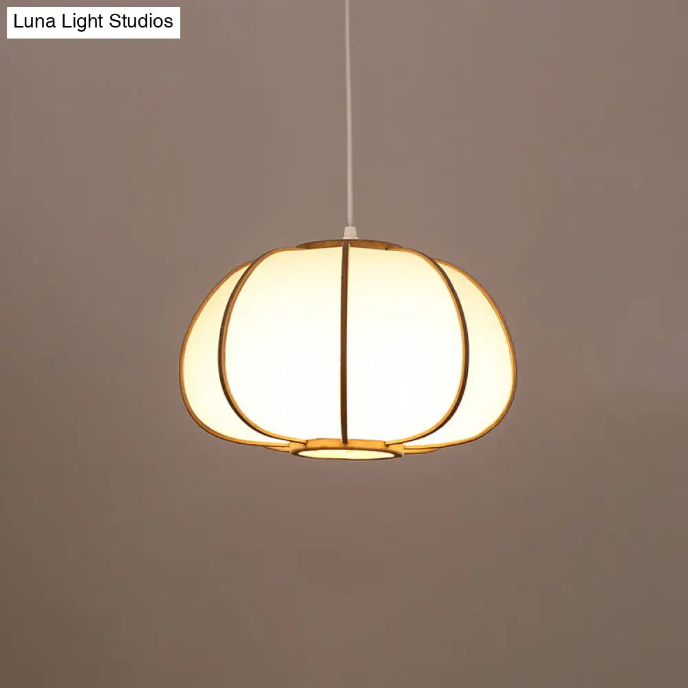 Handwoven Bamboo Pendant Light: Modern Single-Bulb Wood Fixture